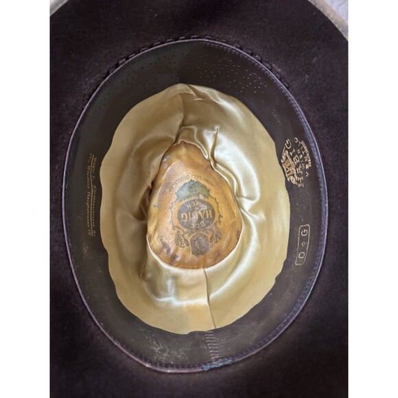 Vintage Habig Wien Velour Felt Fedora Hat Brown Austrian Rope Band Size 58 main image 6